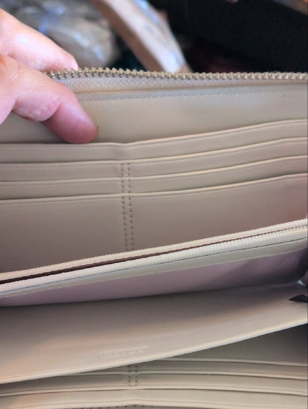 Coach Signature Canvas Wallet with Tan Leather Trim - Picture 7 of 11